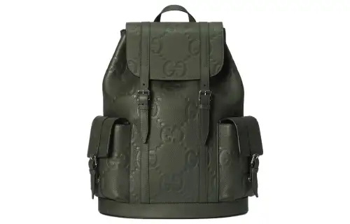 GUCCI Cruise Leather Backpack Large Men's Dark Green