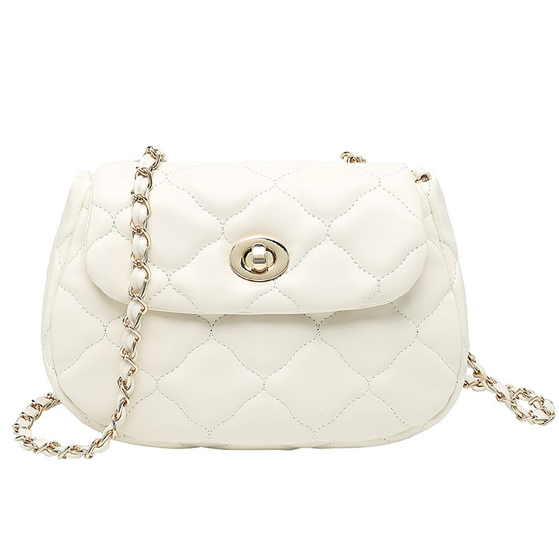 NOMK Pu Chain Bag, Shoulder Bag, Small Square Bag, Shoulder Bag, Crossbody Bag Women's Black/White