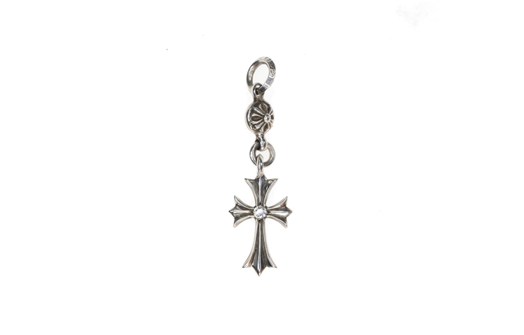 Chrome Hearts 925 Sterling Silver With Diamond Pendants Unisex Silver Black