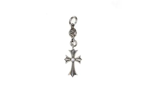 Chrome Hearts 925 Sterling Silver With Diamond Pendants Unisex Silver Black