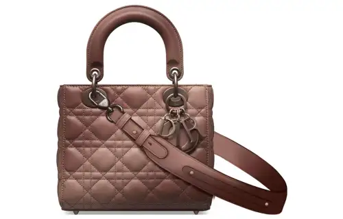DIOR Lady Dior Cangrid Lambskin Shoulder Bag, Crossbody Bag, Handbag Small Women's Dark Pink