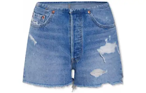 Levis /Levi's distressed washed ripped denim shorts women's blue