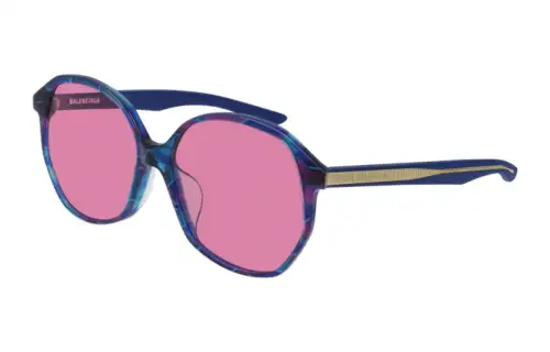 Balenciaga Plastic Irregular Shape Sunglasses Unisex Blue
