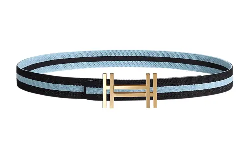 HERMES Metal, Nylon Belts Men's Blue Width 3.2cm