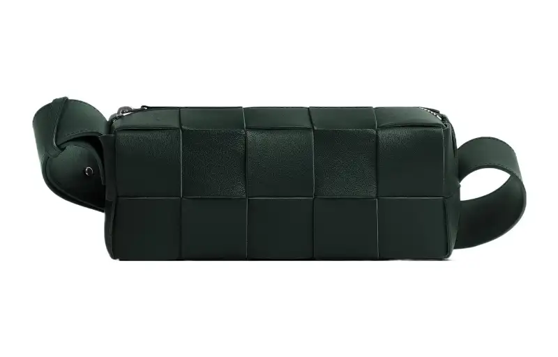 Bottega Veneta Brick Casstte Cow Leather Shoulder Bag, Crossbody Bag Small Men's Dark Green
