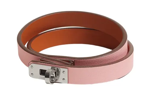 HERMES Calfskin Wristbands Women's Pink