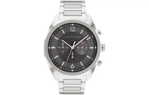 CALVIN KLEIN Wrist Watches Quartz Movement Steel Strap Black Dial Men's Watches 30m Water Resistant
