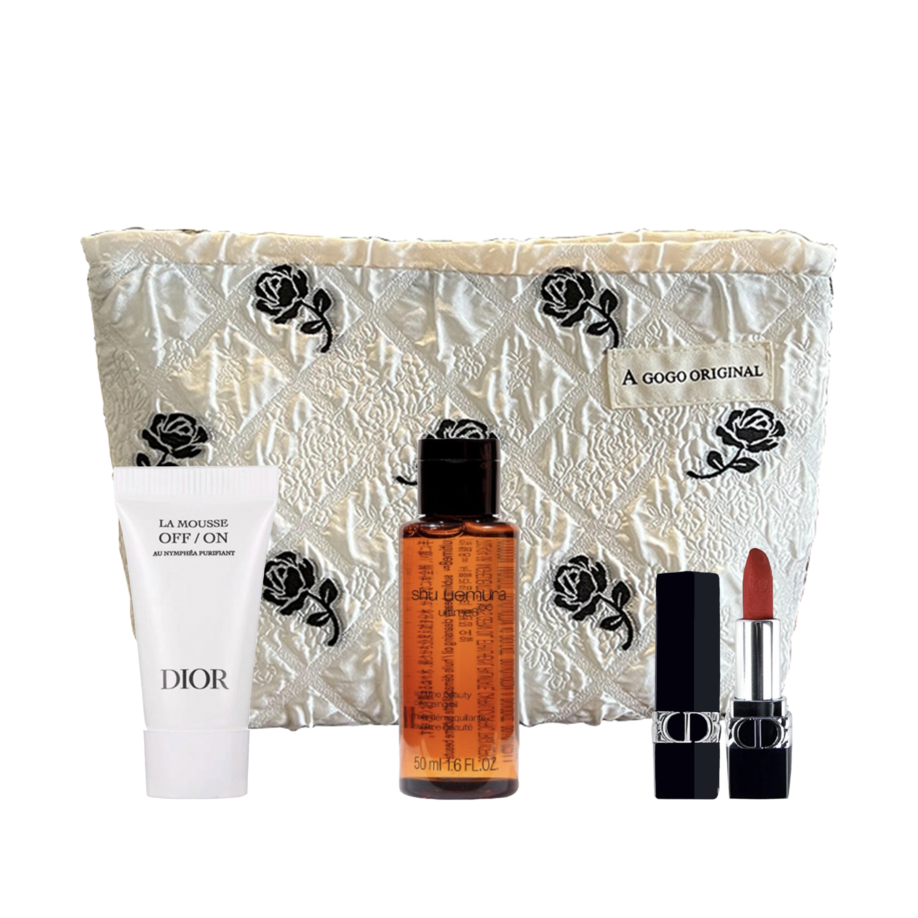 Dior, amber handheld soft makeup remover contains rose