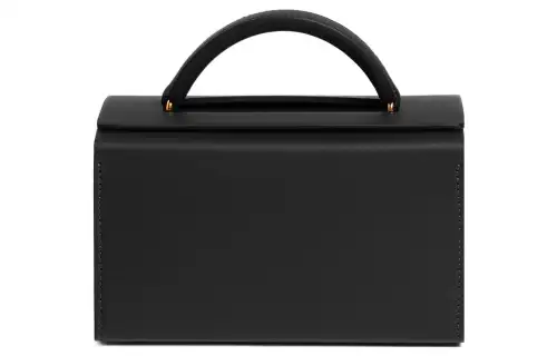 HERMES Crocodile Leather With Calfskin And Goatskin Handbag Men's Black
