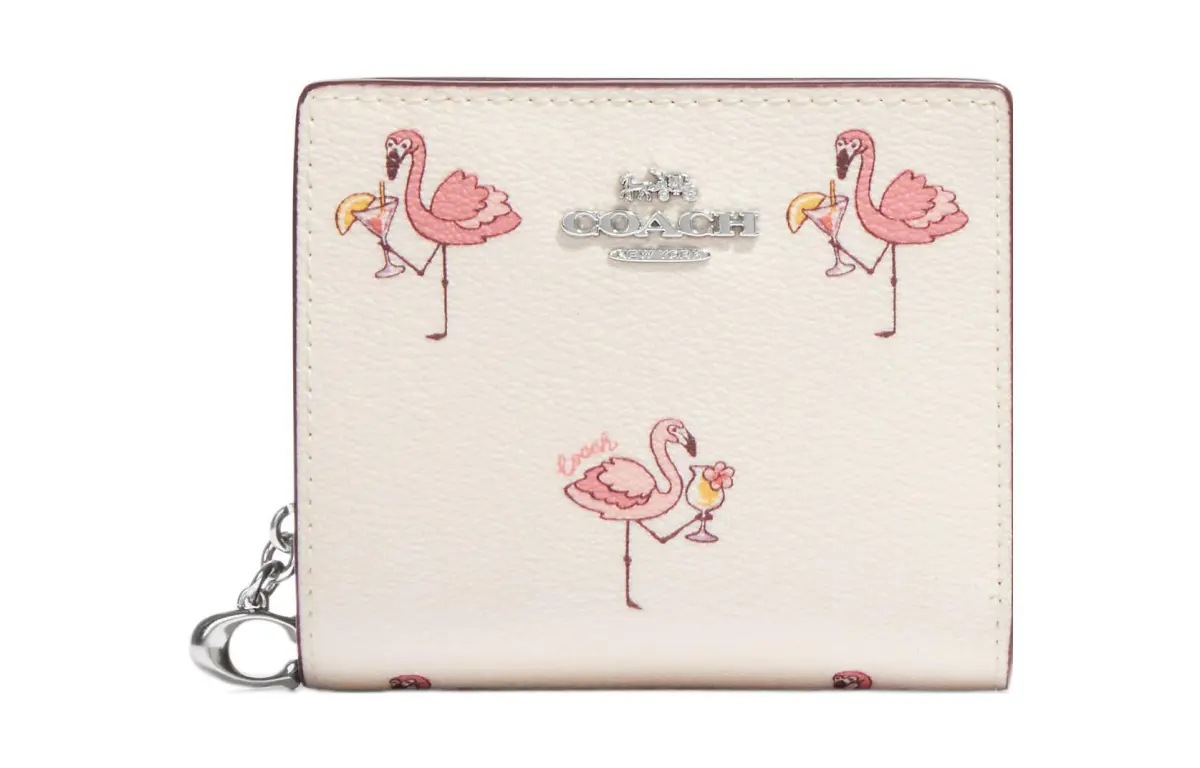 COACH Snap Wallet Leather Wallet Women's White