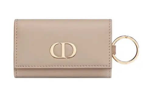 DIOR 30 Montaigne Smooth Calfskin Key Pouch Women's Caramel Beige