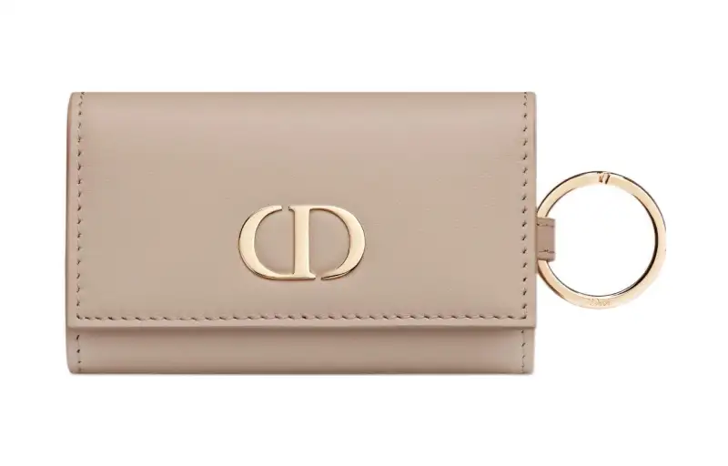 DIOR 30 Montaigne Smooth Calfskin Key Pouch Women's Caramel Beige