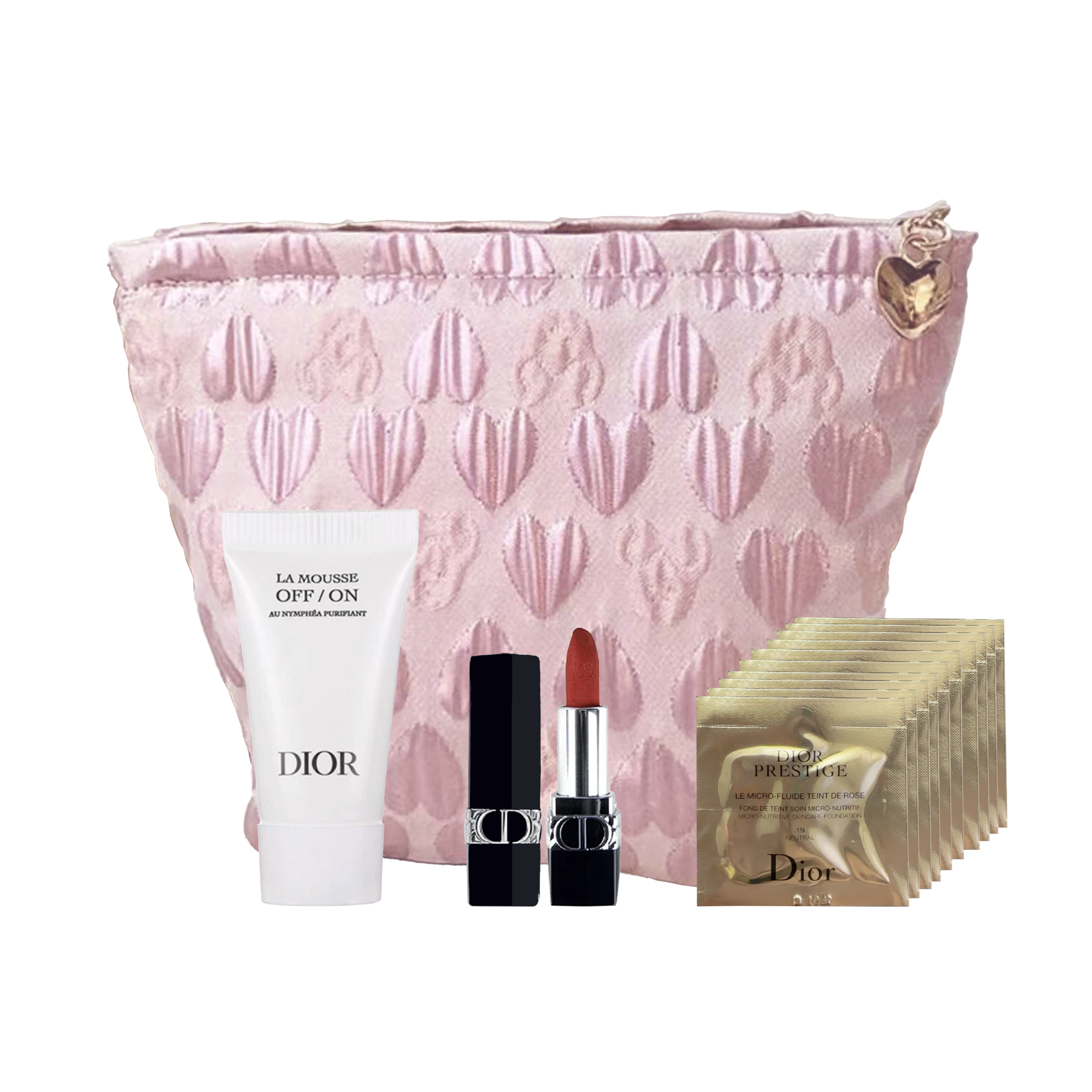 Dior, cleansing milk, soft heel, lipstick, handheld set, sample