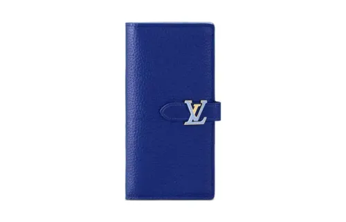 LOUIS VUITTON Taurillon Cow Leather Capson Wallet Women's Blue