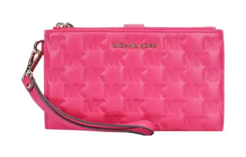 MICHAEL KORS Jet Set Cow Leather Wallet Small Women's Ruby Red