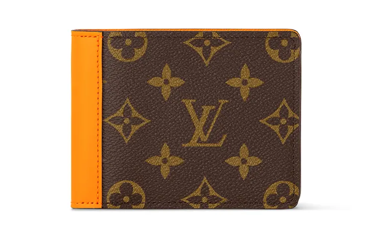 LOUIS VUITTON Multiple Canvas With Leather Wallet Women's Brown/Orange