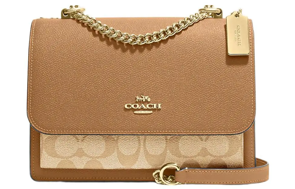 COACH Klare Leather With Coated Canvas Crossbody Bags Medium Women's Light Brown