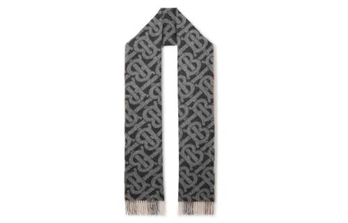 Burberry Knit Scarves Women's Black Gray