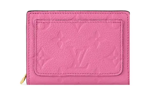 LOUIS VUITTON Cow Leather Wallet Women's Rose Red