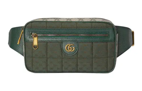 GUCCI Ophidia Canvas With Leather Sling Bag One Shoulder Crossbody Fanny Pack Small Men's Green