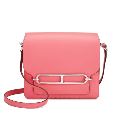 HERMES Roulis Silver Tone Buckle Swift Calfskin Pig Nose Bag, Handbag, Shoulder Bag, Crossbody Bag Mini Women's