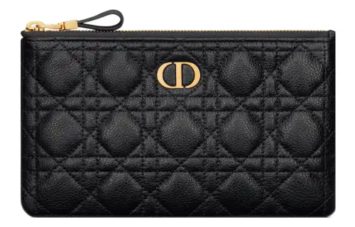 DIOR Caro Calfskin Clutch Small Women's Black