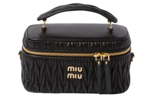 MIU MIU Matelassé Nappa Leather Portable Crossbody Bag, Shoulder Bag Women's Black