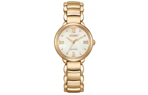 CITIZEN Citizen Eco-Drive Series Round Series 50 Meters Waterproof Solar Quartz Movement Stainless Steel Strap Japanese and Korean Watch 28mm Women’s Watch Colorful Dial EM0929-81Y