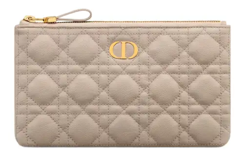 DIOR Caro Calfskin Clutch Small Women's Sand