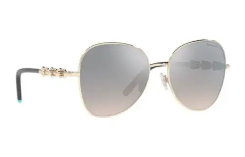 TIFFANY & CO. Metal Irregular Shape Sunglasses Women's Silver