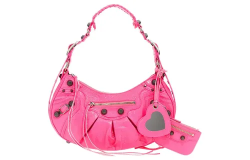 Balenciaga Le Cagole Leather Handbag, Shoulder Bag Women's Pink