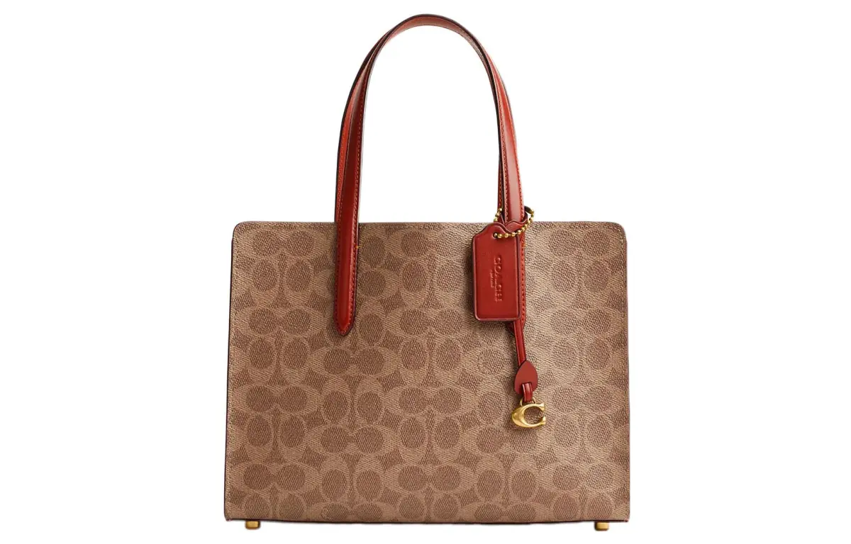 COACH Carter With Cow Leather And PVC Tote Bag, Shopping Bag, Handbag, Shoulder Bag, Crossbody Bag Large Women's Brown