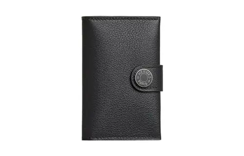 HERMES R.M.S Evercolor Calfskin Card Holder Women's Black