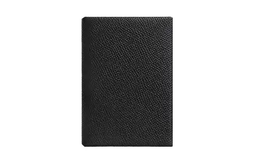 HERMES Calvi Duo Silver Tone Buckle Epsom Leather Wallet, Card Holder Unisex Noir Black