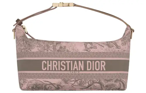 DIOR Technical Fabric Clutch Medium Women's Gray/Pink