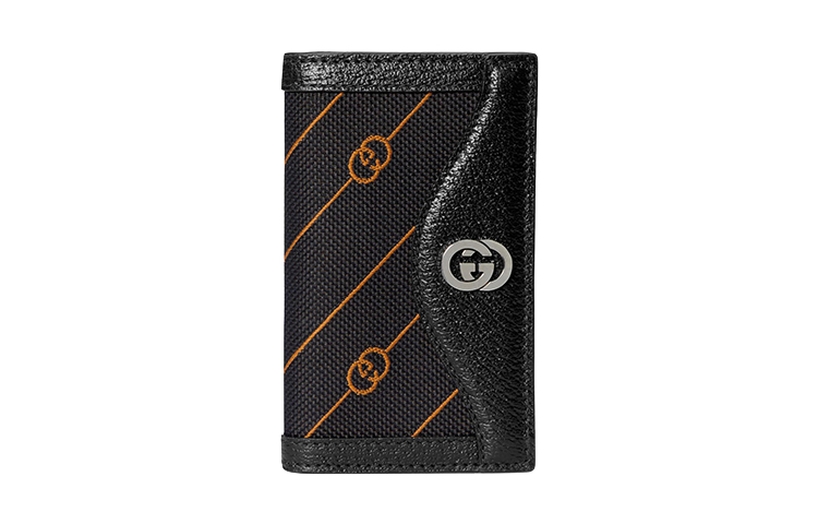 Мужская сумка Gucci interlocking (черно-оранжевая)