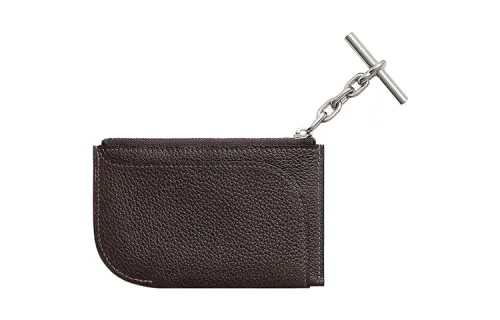 HERMES Evercolor Calfskin Card Holder Women's 46 Ebene Ebony