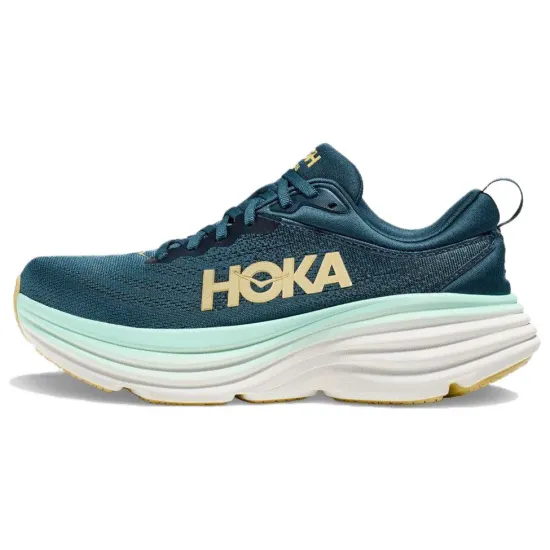 HOKA ONE ONE Bondi 8 Running Shoes Men Low-Top Blue/White