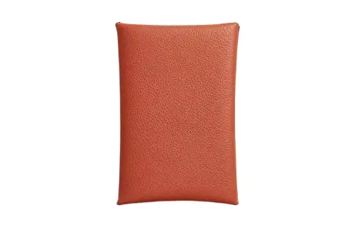 HERMES Calvi Evercolor Calfskin Card Holder Women's J9 Blush Red
