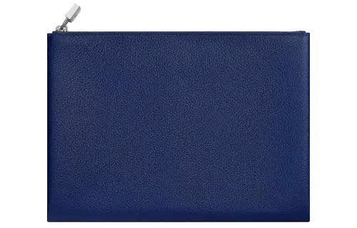 HERMES Evercolor Calfskin Clutch Women's Sapphire Blue