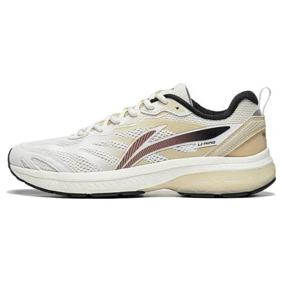 LiNing Anti-Slip Wear-Resistant Low-Top Running Shoes Men's White Yellow