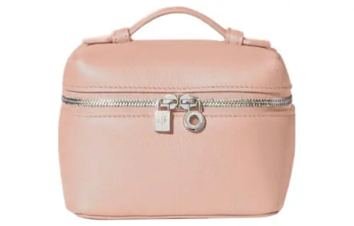 Loro Piana ExtraPocket Leather Makeup Bag Small Square Bag Handbag, Shoulder Bag Regular Women's Pink