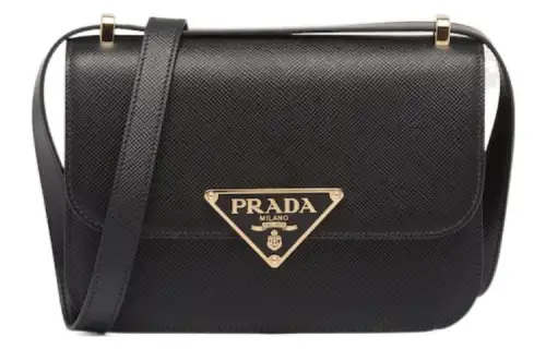 PRADA Saffiano Leather Crossbody Bag, Shoulder Bag Women's Black