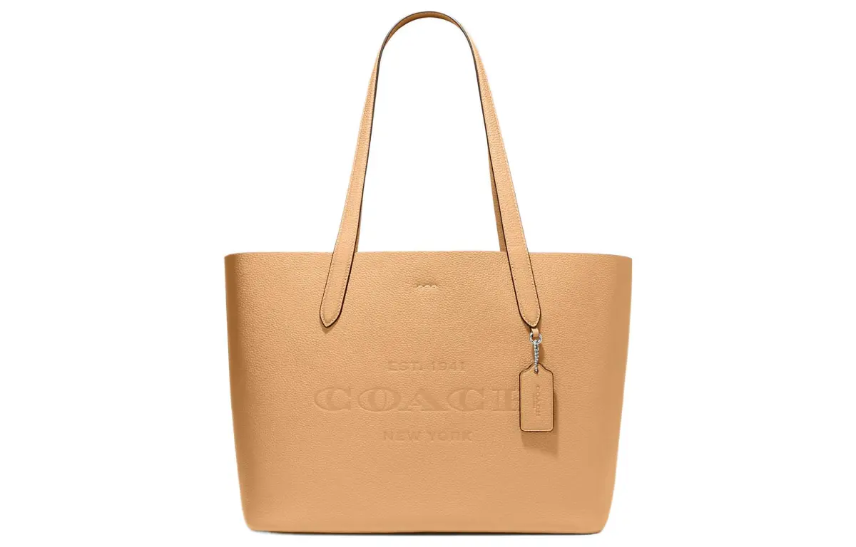 COACH Pebbled Leather Shoulder Bags Large Women's Yellow