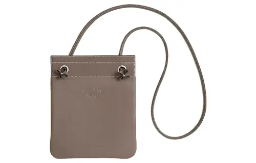 HERMES Aline Milo Lambskin With Swift Calfskin Shoulder Bag, Crossbody Bag Mini Women's Elephant Gray