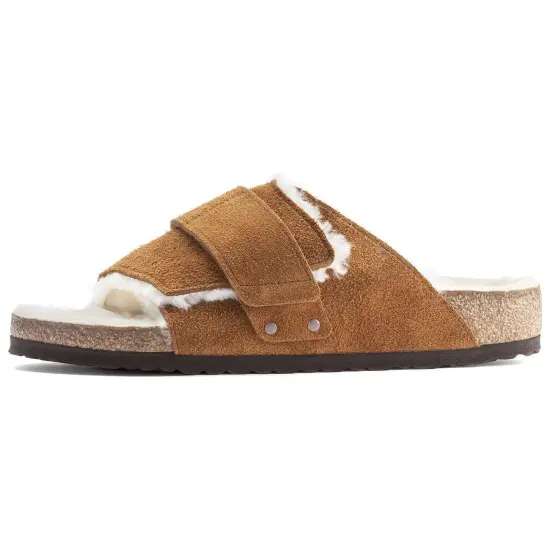 Birkenstock Kyoto Shearling Suede Leather 'Mink'
