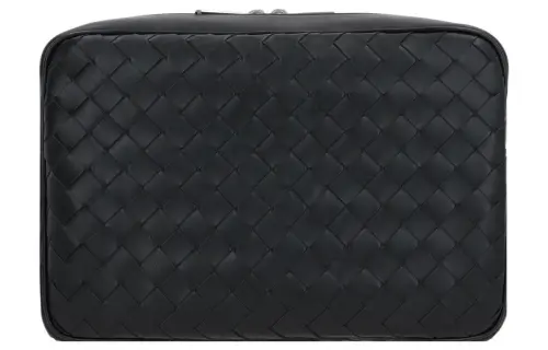 Bottega Veneta Camera Bag Medium Intrecciato Black