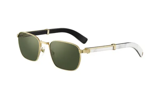 CARTIER Ox Horn Square Sunglasses Men's Gold