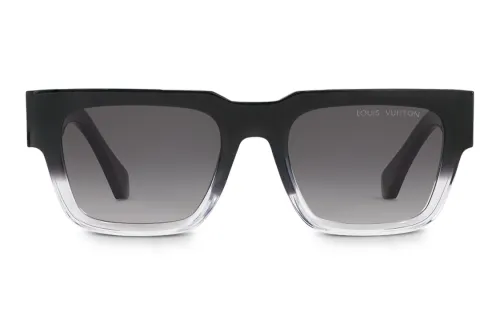 LOUIS VUITTON Square Acetate Browline Sunglasses Women's Black