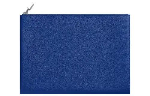 HERMES Evercolor Calfskin Clutch Women's Blue